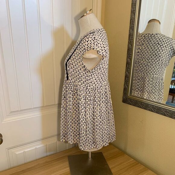 VanessaVirginia Women's Black & White Heart Button Down Cap Sleeve Top Size XS - Picture 8 of 9